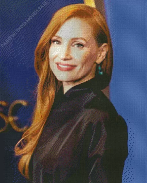 Jessica Chastain Wearing Black Diamond Painting