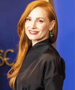 Jessica Chastain Wearing Black Diamond Painting