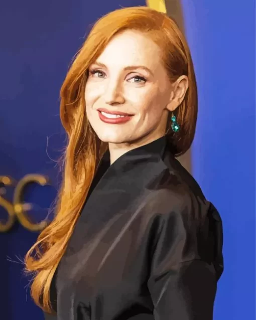 Jessica Chastain Wearing Black Diamond Painting