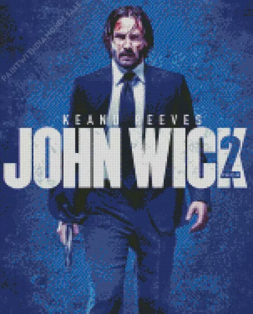 John Wick Keanu Reeves Poster Diamond Painting