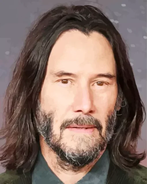 Keanu Reeves With Long Hair Diamond Painting