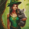 Koala And Witch Diamond Painting