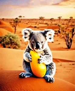 Koala Eating Mango Diamond Painting