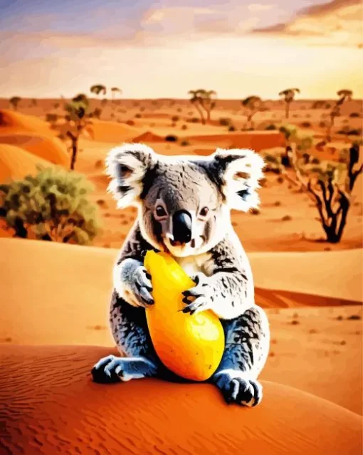 Koala Eating Mango Diamond Painting