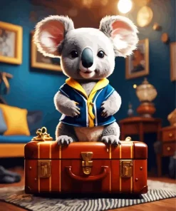 Koala On A Suitcase Diamond Painting