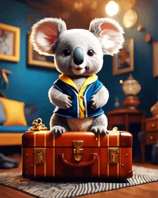 Koala On A Suitcase Diamond Painting