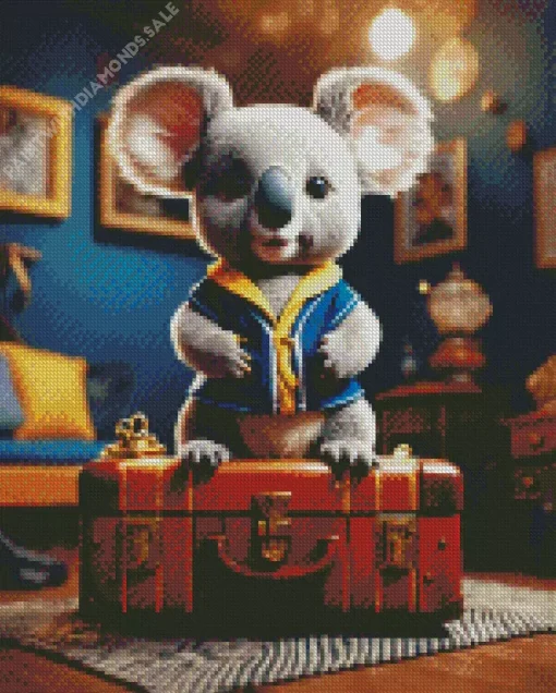 Koala On A Suitcase Diamond Painting