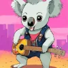 Koala Playing Guitar Diamond Painting