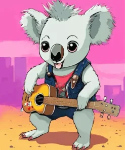 Koala Playing Guitar Diamond Painting