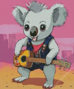 Koala Playing Guitar Diamond Painting