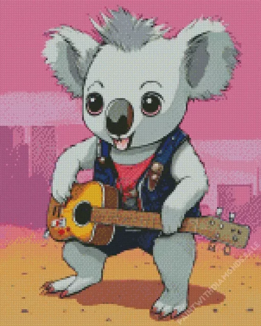 Koala Playing Guitar Diamond Painting