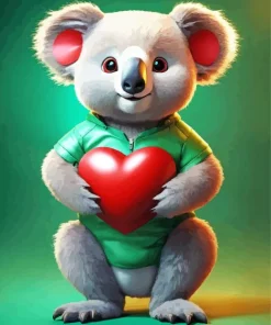 Koala With Heart Diamond Painting