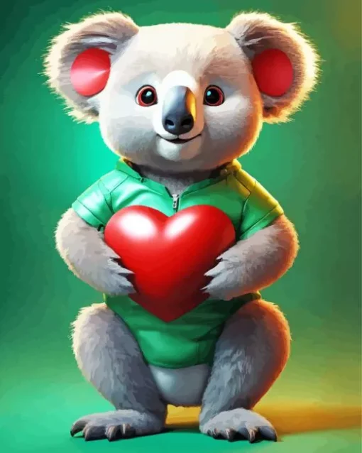 Koala With Heart Diamond Painting