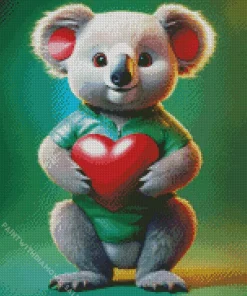 Koala With Heart Diamond Painting