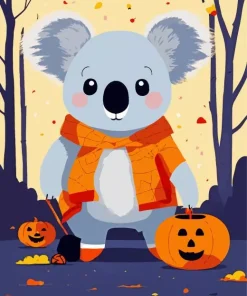 Koala With Pumpkins Diamond Painting