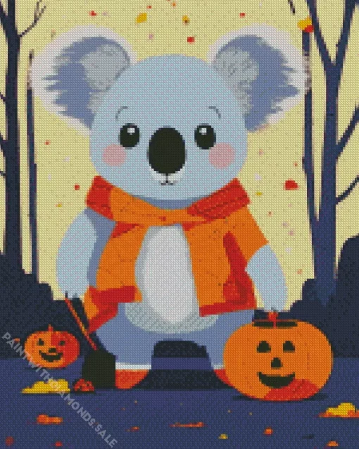 Koala With Pumpkins Diamond Painting