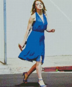 La La Land Mia In A Blue Dress Diamond Painting