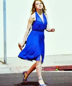 La La Land Mia In A Blue Dress Diamond Painting