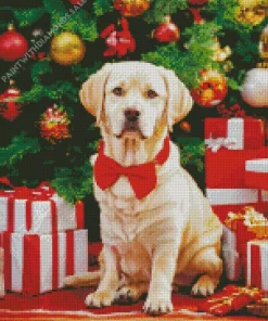 Labrador Dog With Christmas Gifts Diamond Painting