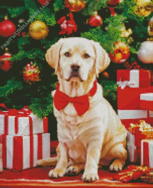 Labrador Dog With Christmas Gifts Diamond Painting