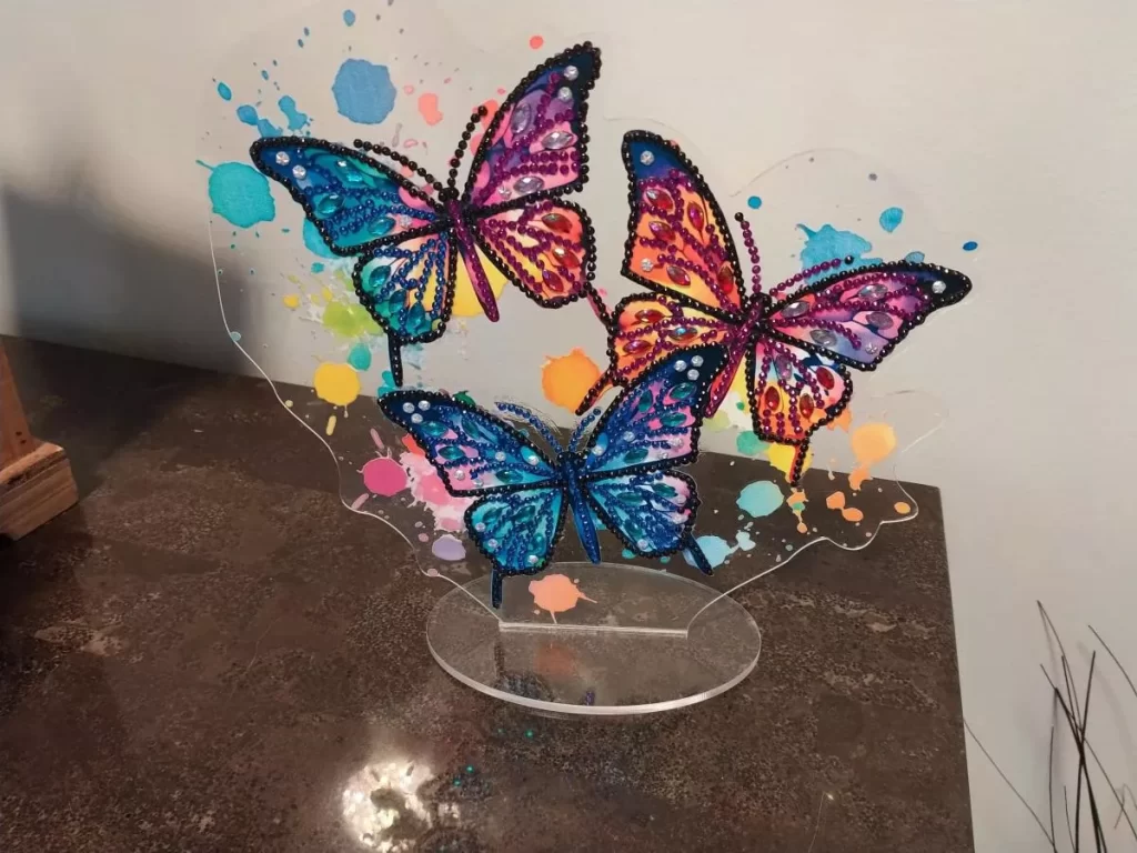 Leftover Diamond gems Fluttering Butterflies in 3D