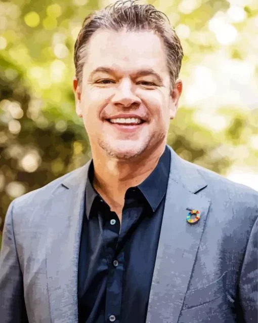 Matt Damon Smiling Diamond Painting