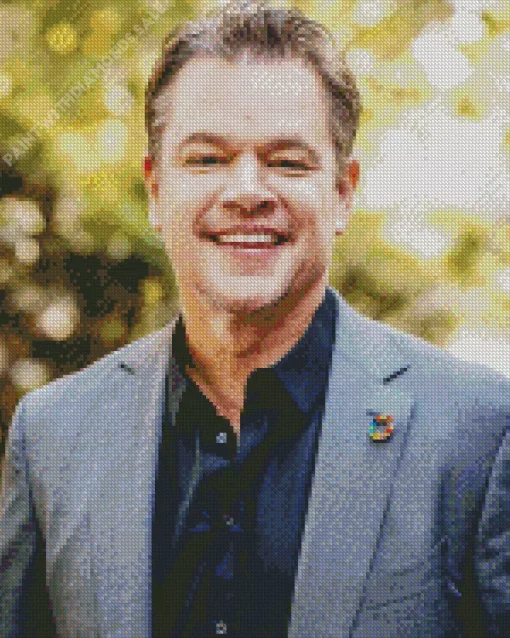 Matt Damon Smiling Diamond Painting