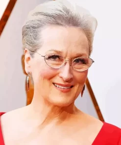 Meryl Streep In Red Diamond Painting