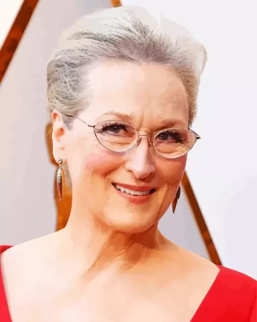 Meryl Streep In Red Diamond Painting