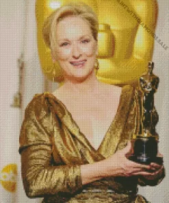 Meryl Streep With Award Diamond Painting