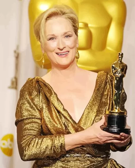 Meryl Streep With Award Diamond Painting