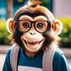 Monkey Wearing Glasses Diamond Painting