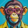 Monkey Wearing Pink Glasses Diamond Painting