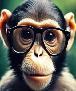 Monkey With Black Glasses Diamond Painting