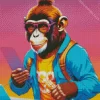 Monkey With Glasses Diamond Painting