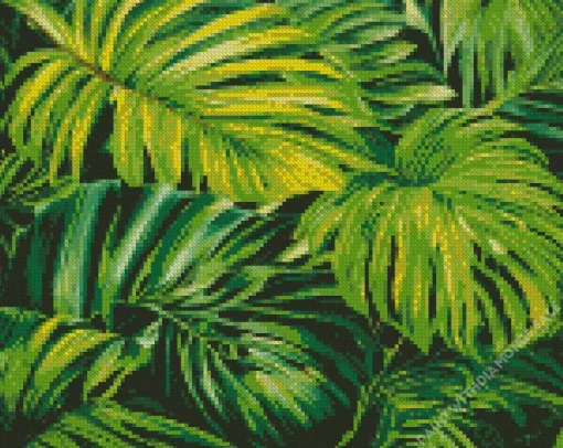 Monstera Leaves Diamond Painting