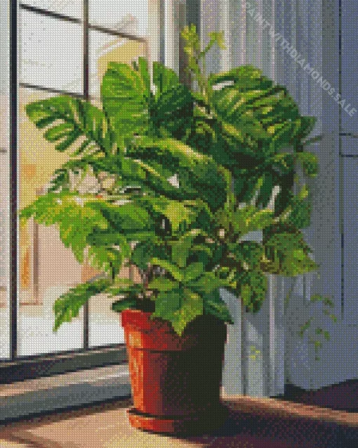 Monstera Plant Pot Diamond Painting