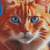 Orange Cat With Blue Eyes Diamond Painting