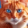 Orange Cat With Blue Eyes Diamond Painting