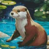 Otter In Water Diamond Painting