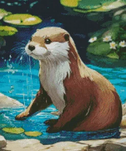 Otter In Water Diamond Painting