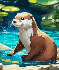 Otter In Water Diamond Painting