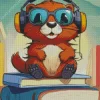 Otter With Headphones Diamond Painting