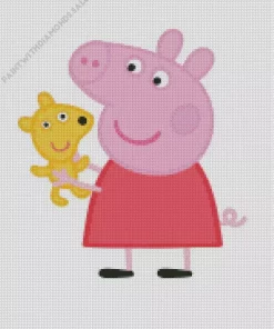 Peppa Pig With Teddy Diamond Painting