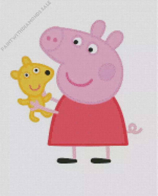 Peppa Pig With Teddy Diamond Painting