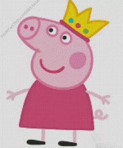 Princess Peppa Pig Wearing Crown Diamond Painting