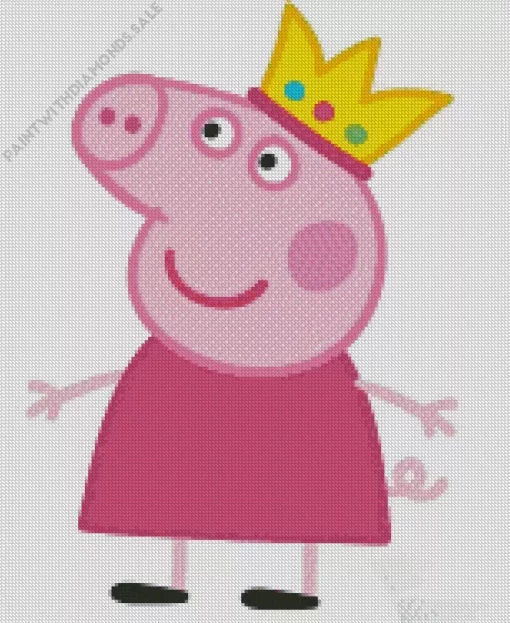 Princess Peppa Pig Wearing Crown Diamond Painting