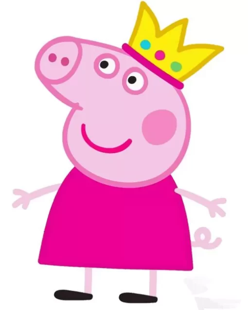 Princess Peppa Pig Wearing Crown Diamond Painting