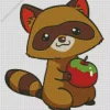 Raccoon With Strawberry Diamond Painting