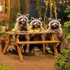 Raccoons Celebrating Diamond Painting